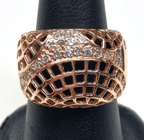 14K ROSE GOLD RING WITH 0.55CTW NATURAL DIAMONDS (SIZE 7) 7.5G (1 of 1)