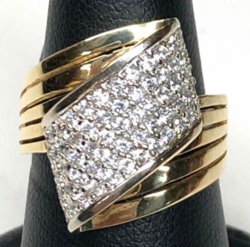 WOMEN'S 14K YELLOW GOLD RING WITH 1CTW NATURAL DIAMONDS 5.9 GRAMS (1 of 1)