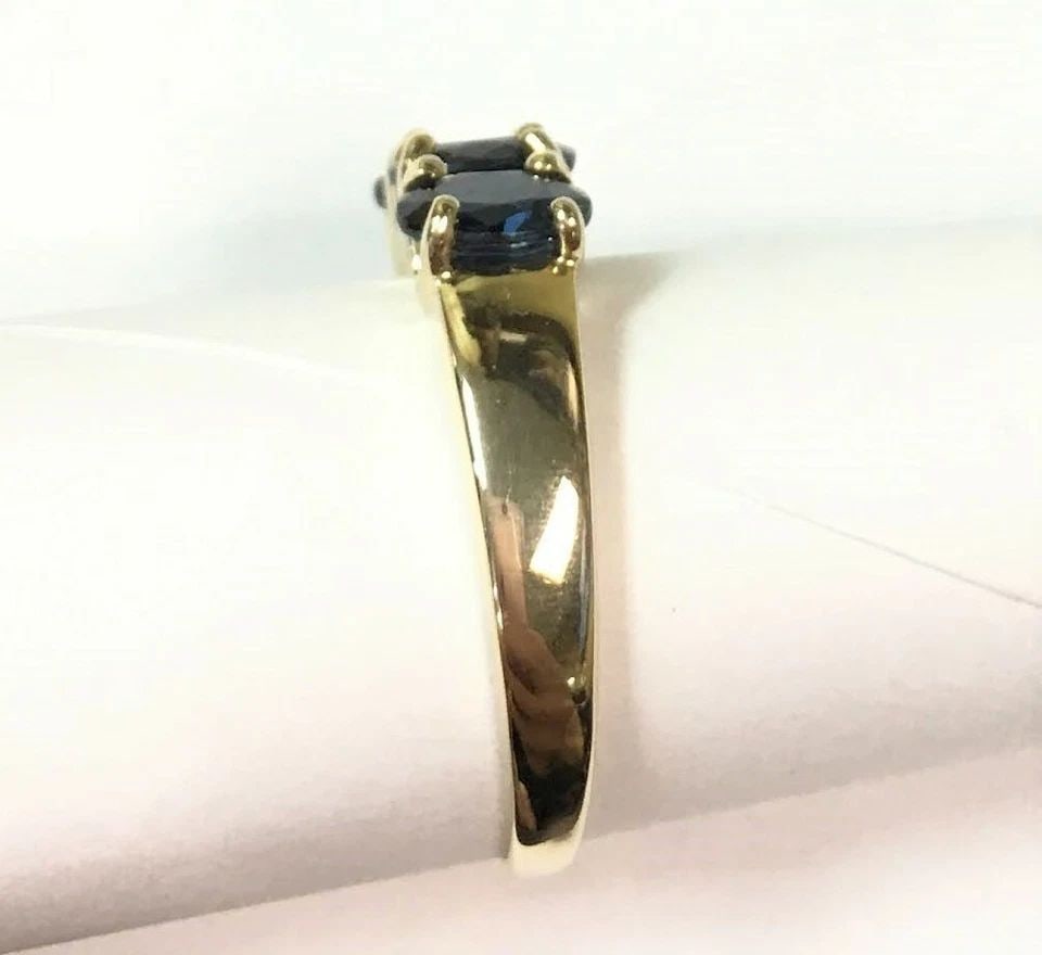 14K YELLOW GOLD RING WITH NATURAL SAPPHIRES (SIZE: 8.75) 3.8 GRAMS (1 of 1)