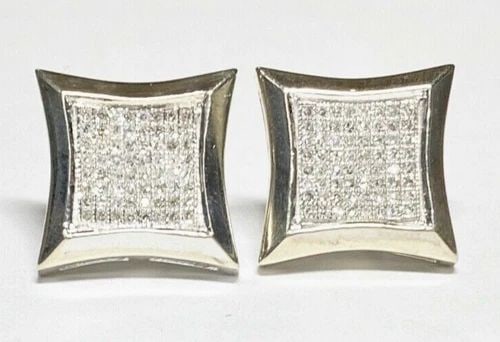 10K WHITE GOLD KITE EARRINGS WITH 0.75CTW DIAMONDS 4.8 GRAMS (1 of 1)
