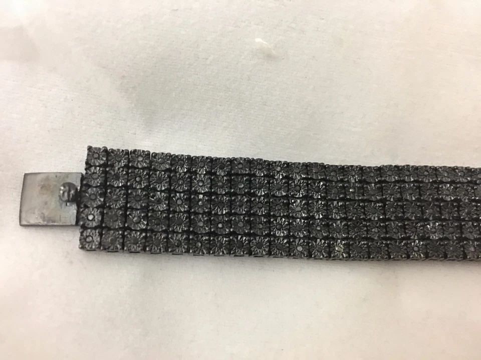 NEW BLACK STERLING SILVER BRACELET, 1.5CTW BLACK DIAMONDS (8.25 INCH) 67.5 GRAMS (1 of 2)