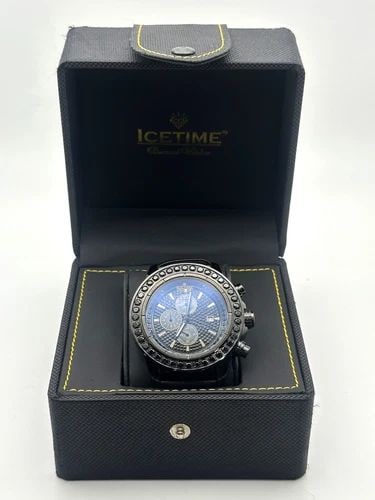 ICETIME CROWN 2 WATCH 49MM WITH 5CTS OF BLACK DIAMONDS 49MM CASE: ICETIME CROWN 2 WATCH 49MM WITH 5CTS OF BLACK DIAMONDS 49MM CASE IceTime Crown 2 Watch with 5cts of black Diamonds Condition: New, comes with original box and tag, never been owned or worn out. Retail