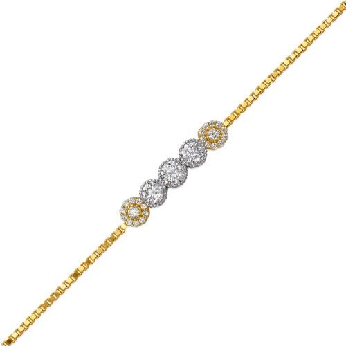 NEW 14K TWO TONE GOLD LADIES HIGH POLISHED BRACELET (1 of 2)