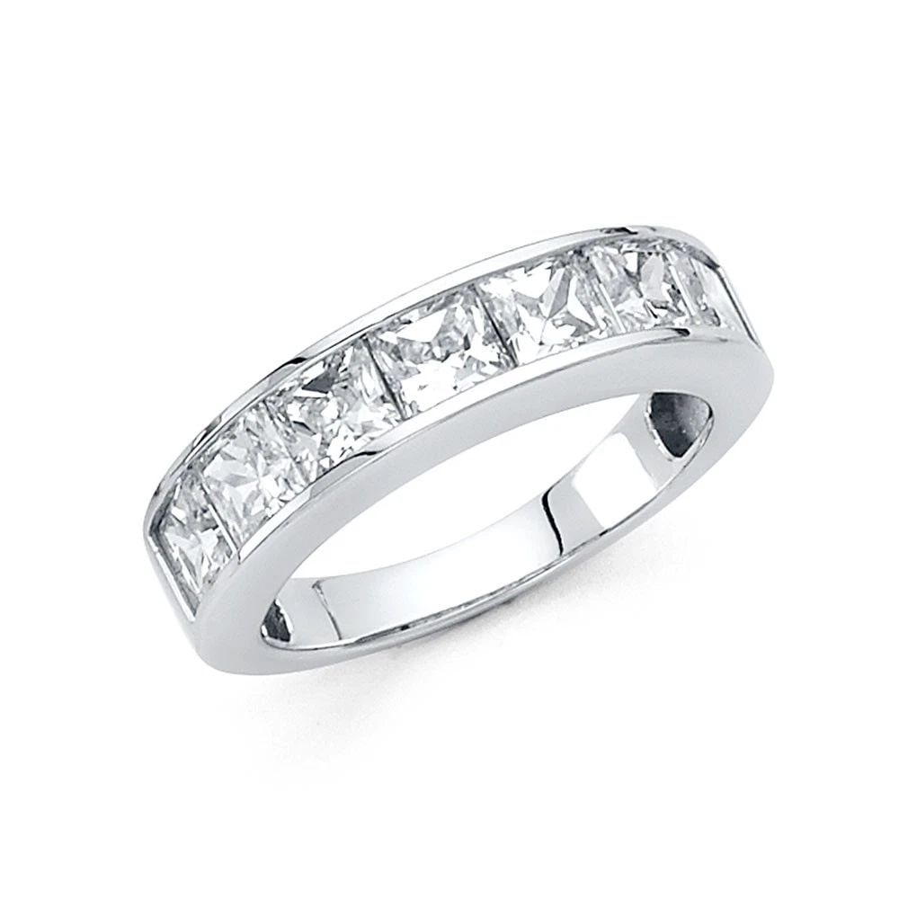 NEW 14K WHITE GOLD LADIES WEDDING BAND - SIZE 10: NEW 14K WHITE GOLD LADIES WEDDING BAND LADIES WEDDING BAND NEW 14K WHITE GOLD WIDTH : 4.5 mm WEIGHT : 4.2g