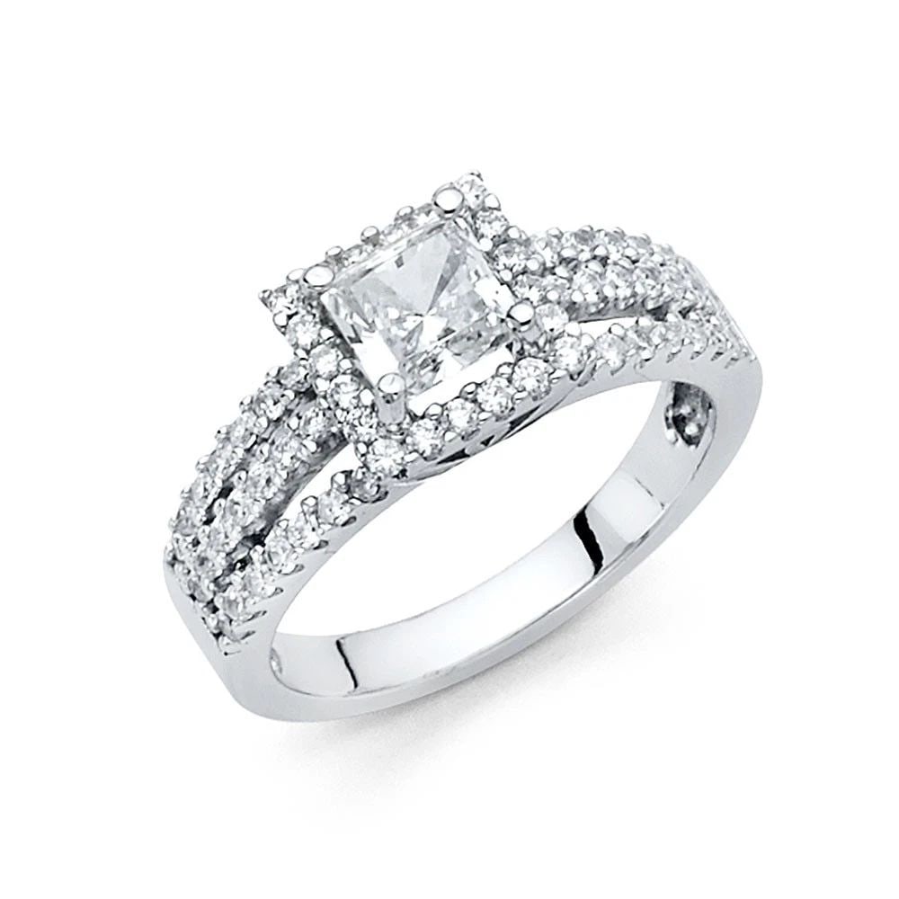 NEW 14K WHITE GOLD ENGAGEMENT RING - SIZE 10: NEW 14K WHITE GOLD ENGAGEMENT RING ENGAGEMENT RING NEW 14K WHITE GOLD WIDTH : 6 mm WEIGHT : 4.1g