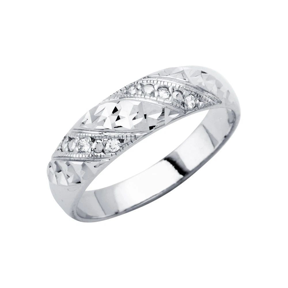 NEW 14K WHITE GOLD MEN'S WEDDING BAND/TRIO SET - SIZE 10 (1 of 2)