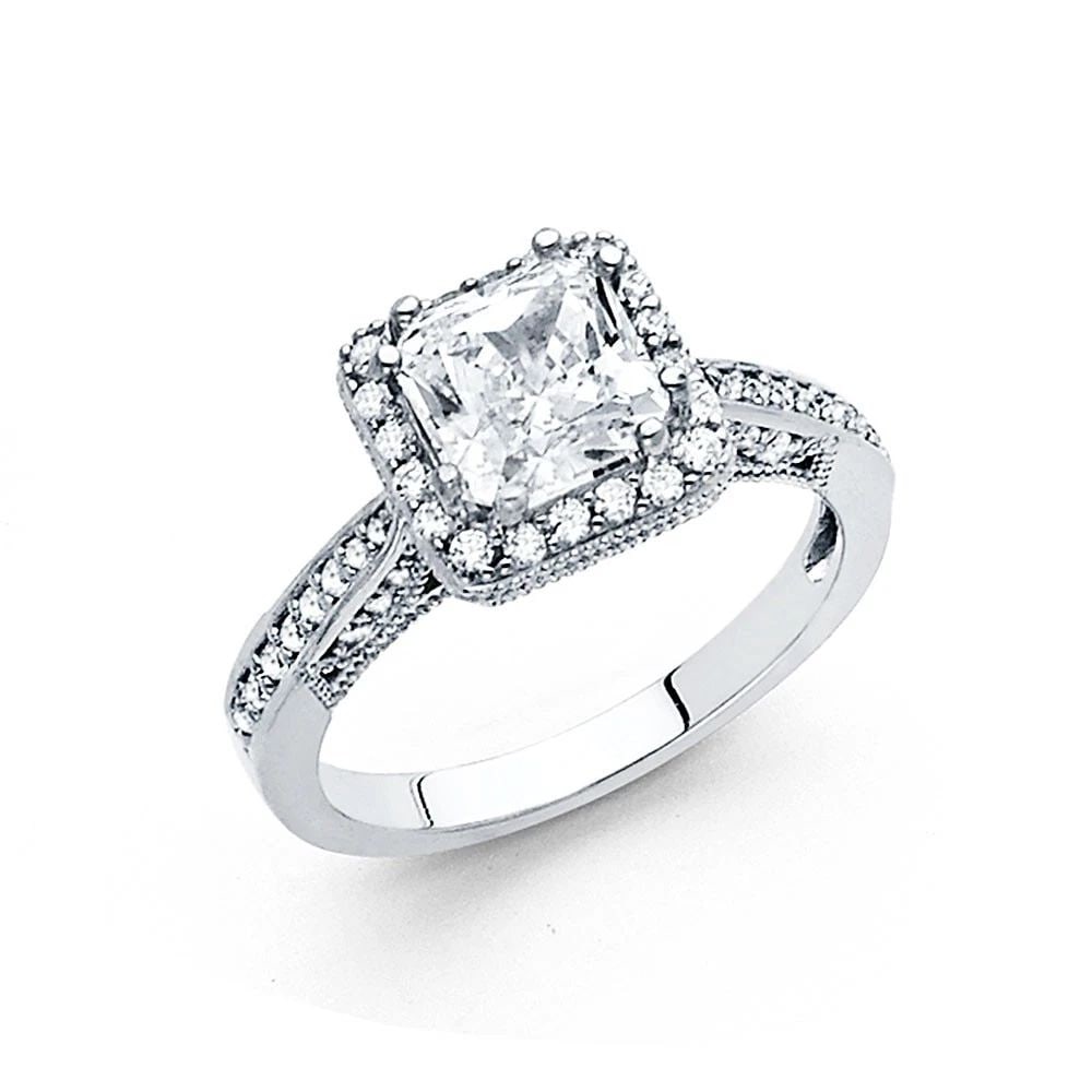 NEW 14K WHITE GOLD ENGAGEMENT RING - SIZE 10 (1 of 2)