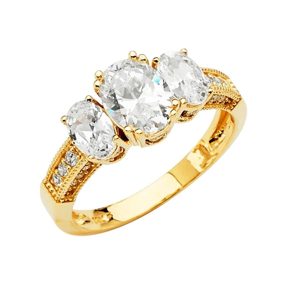 NEW 14K YELLOW GOLD ENGAGEMENT RING - SIZE 10 (1 of 2)