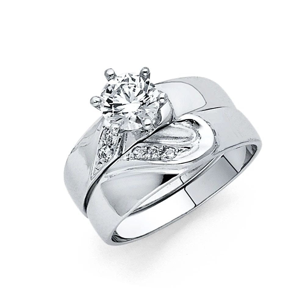 NEW 14K WHITE GOLD ENGAGEMENT RING - SIZE 10 (1 of 2)
