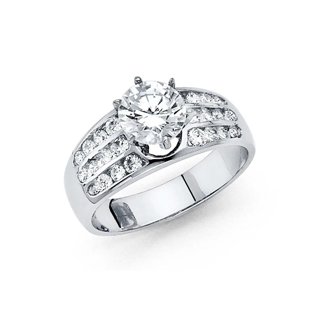 NEW 14K WHITE GOLD ENGAGEMENT RING - SIZE 10 (1 of 2)