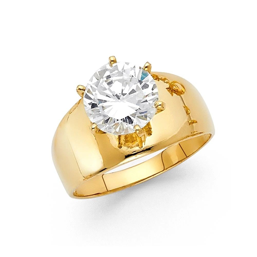 NEW 14K YELLOW GOLD ENGAGEMENT RING - SIZE 10: NEW 14K YELLOW GOLD ENGAGEMENT RING ENGAGEMENT RING NEW 14K YELLOW GOLD WIDTH : 9 mm WEIGHT : 3.9g