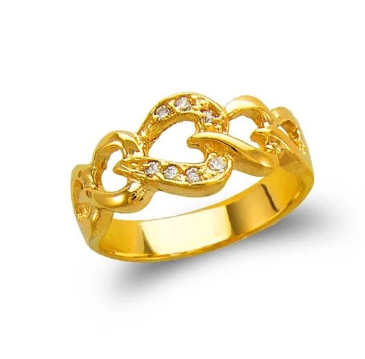NEW 14K YELLOW GOLD LADIES FASHION HEART RING (1 of 2)
