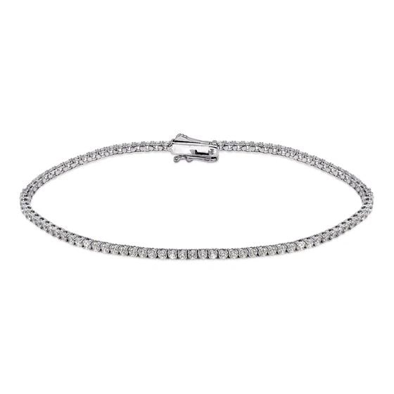 NEW 14K WHITE GOLD ROUND PAVE TENNIS BRACELET 1.75MM: NEW 14K WHITE GOLD ROUND PAVE TENNIS BRACELET 1.75MM ROUND PAVE TENNIS BRACELET 1.75MM NEW 14K WHITE GOLD LENGTH: 7" 7.5" inch AVERAGE Apx WEIGHT : 3.9g