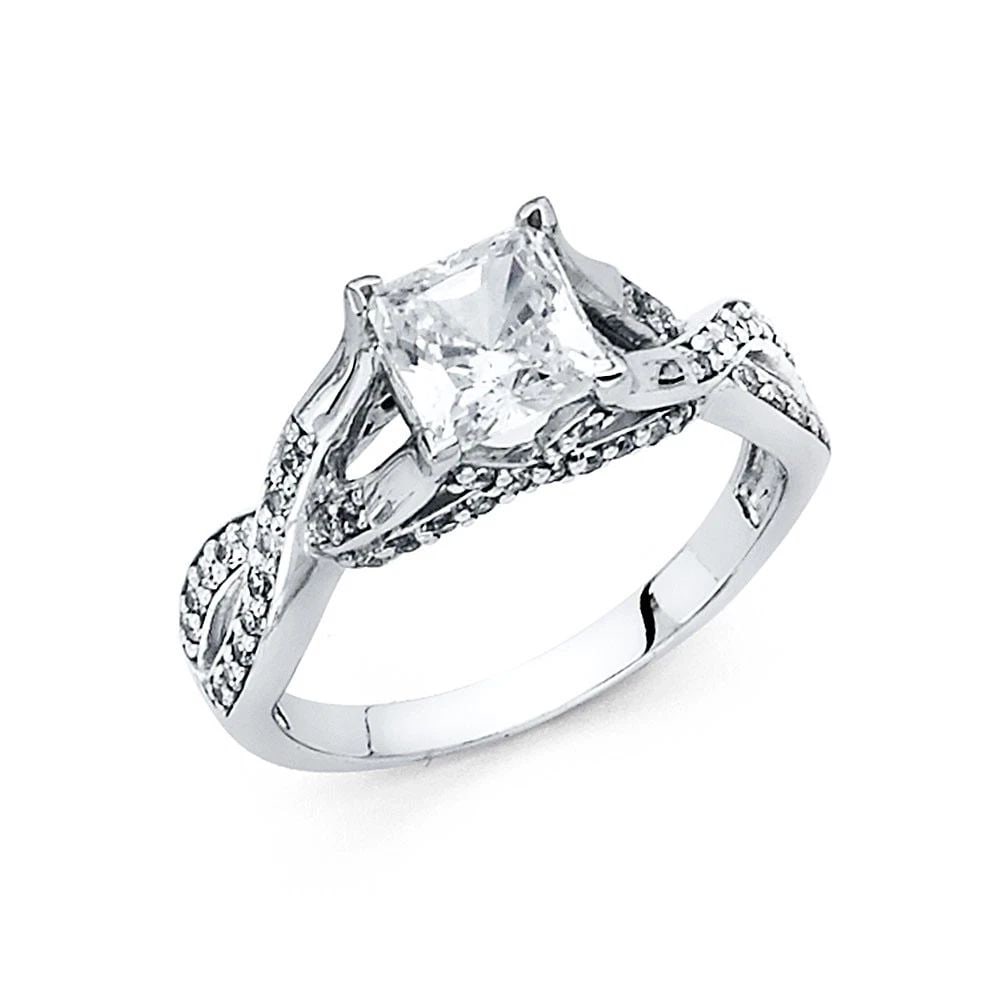 NEW 14K WHITE GOLD ENGAGEMENT RING - SIZE 10 (1 of 2)