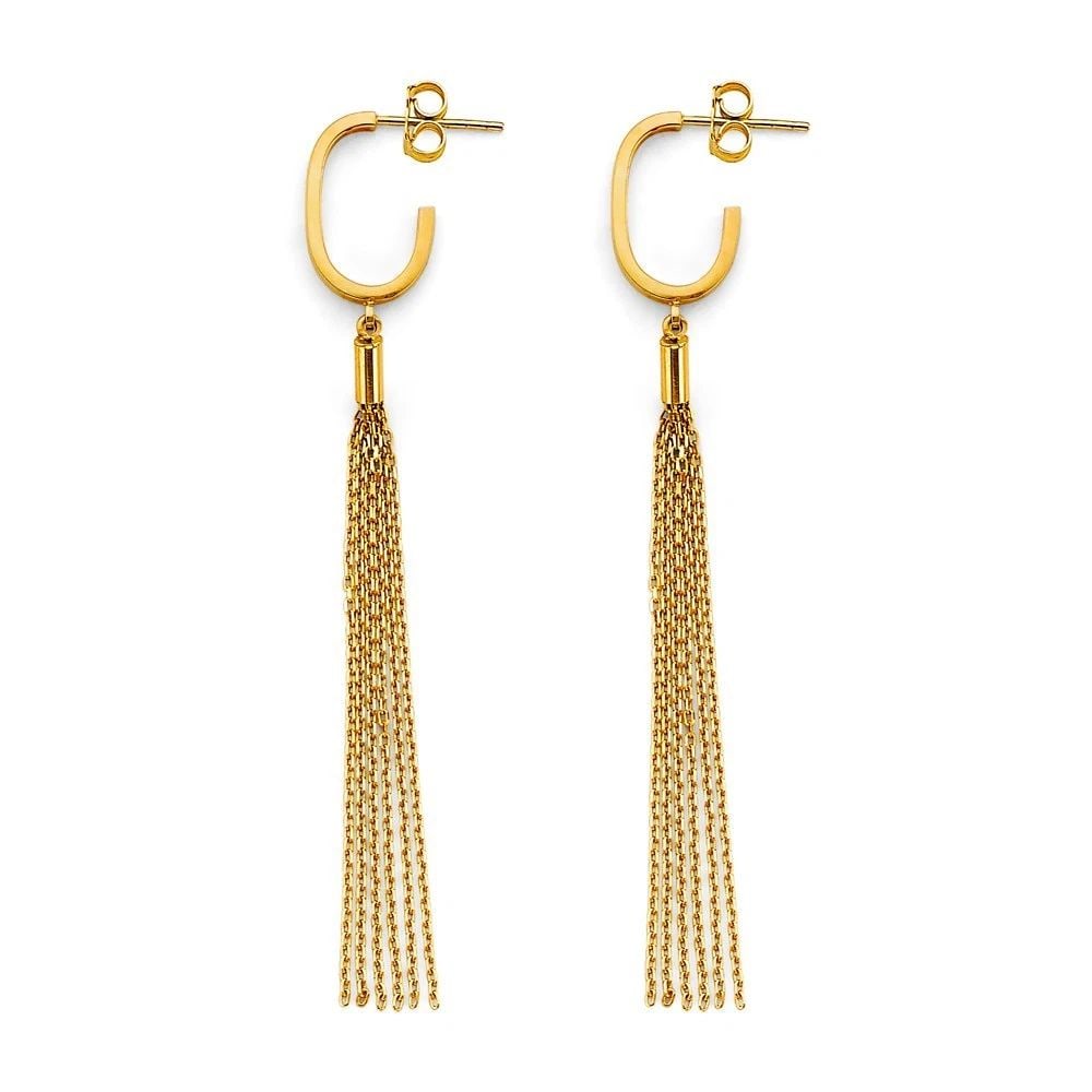 NEW 14K YELLOW GOLD HANGING EARRINGS (1 of 2)