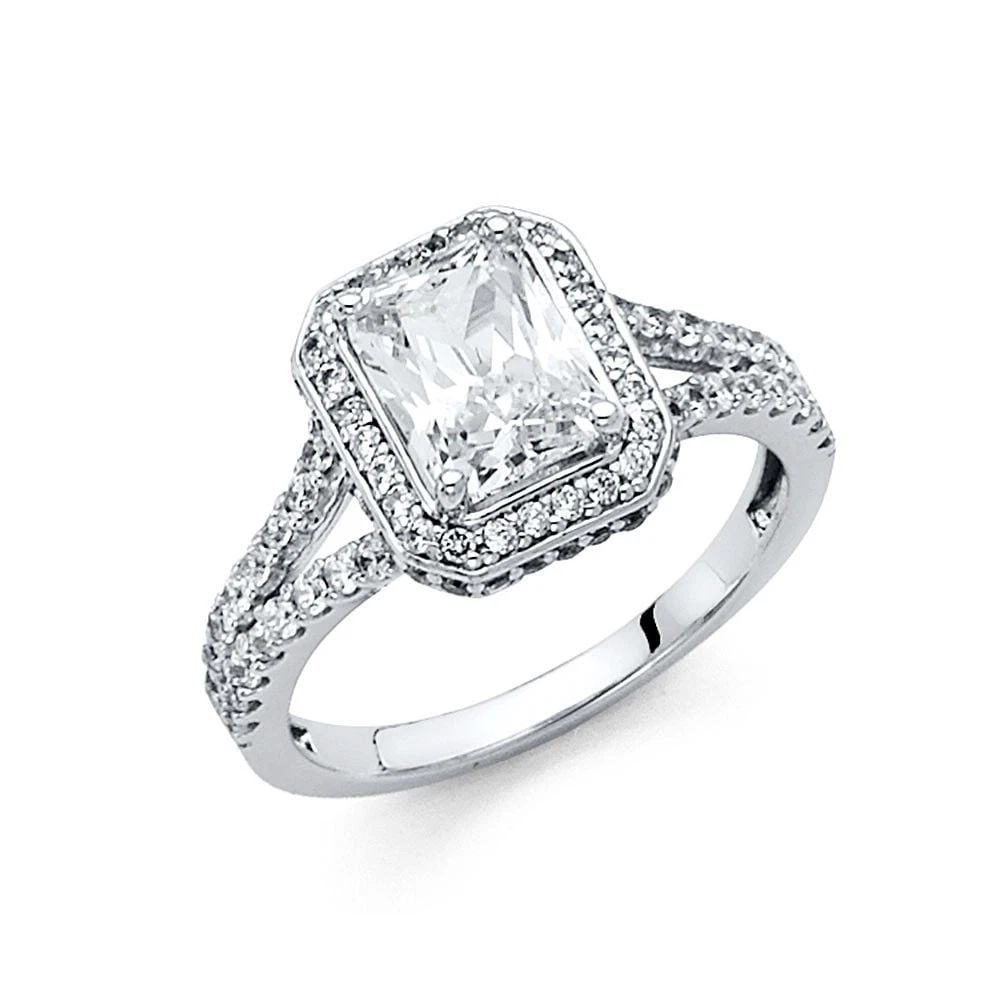 NEW 14K WHITE GOLD ENGAGEMENT RING - SIZE 10: NEW 14K WHITE GOLD ENGAGEMENT RING ENGAGEMENT RING NEW 14K WHITE GOLD WIDTH : 5 mm WEIGHT : 3.9g