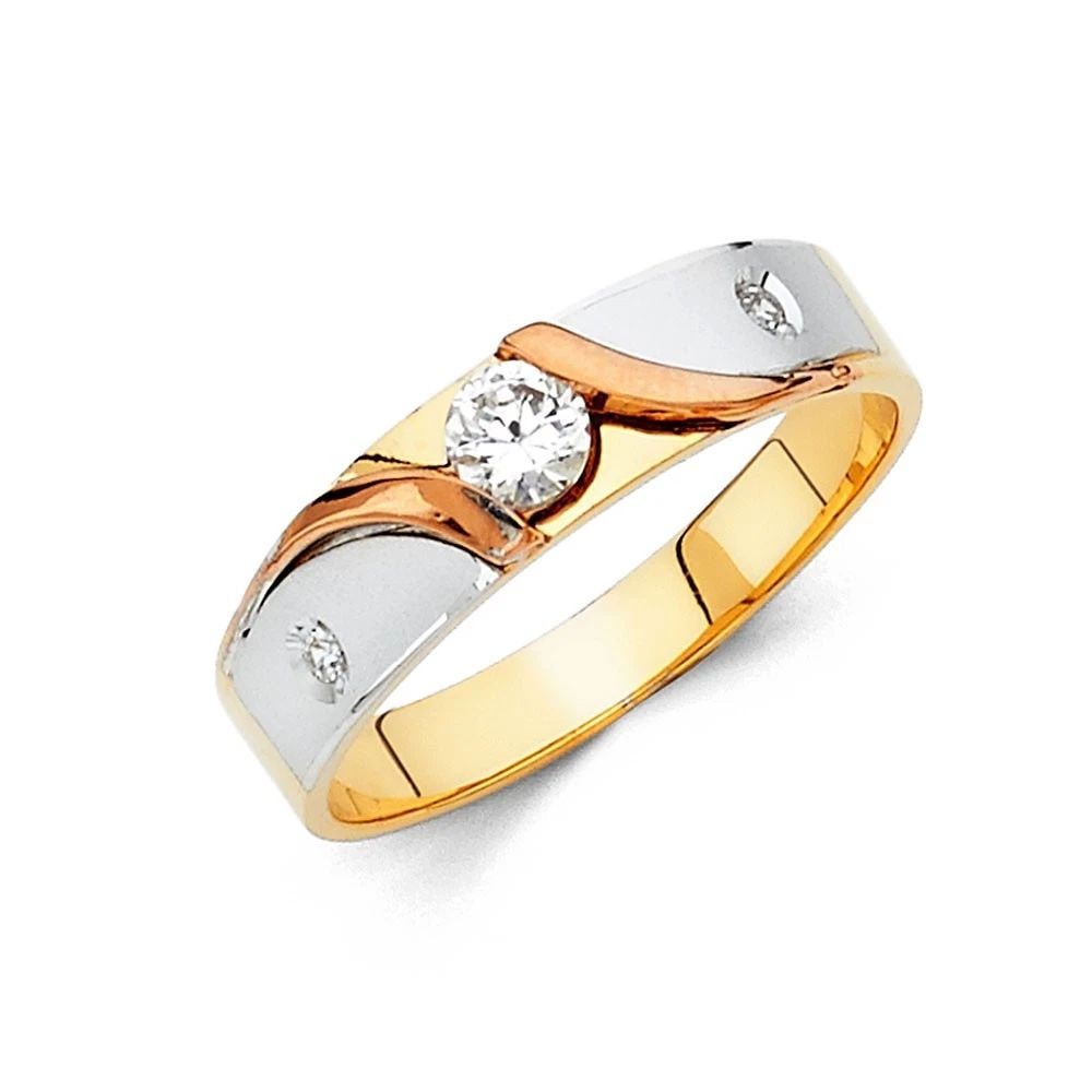 NEW 14K MEN'S WEDDING BAND - SIZE 10 (1 of 2)