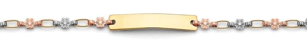 NEW 14K TRI COLOR GOLD BABY ID BRACELET (1 of 2)