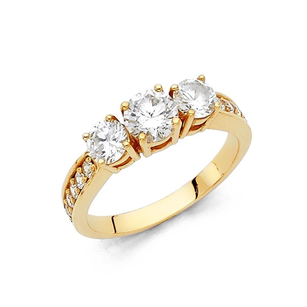 NEW 14K YELLOW GOLD ENGAGEMENT RING - SIZE 10 (1 of 2)