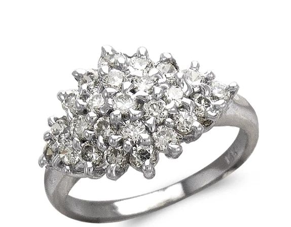NEW 14K WHITE GOLD LADIES FASHION WHITE RING (1 of 2)