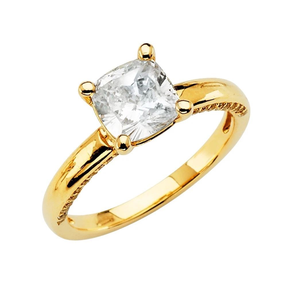 NEW 14K YELLOW GOLD ENGAGEMENT RING - SIZE 10 (1 of 2)