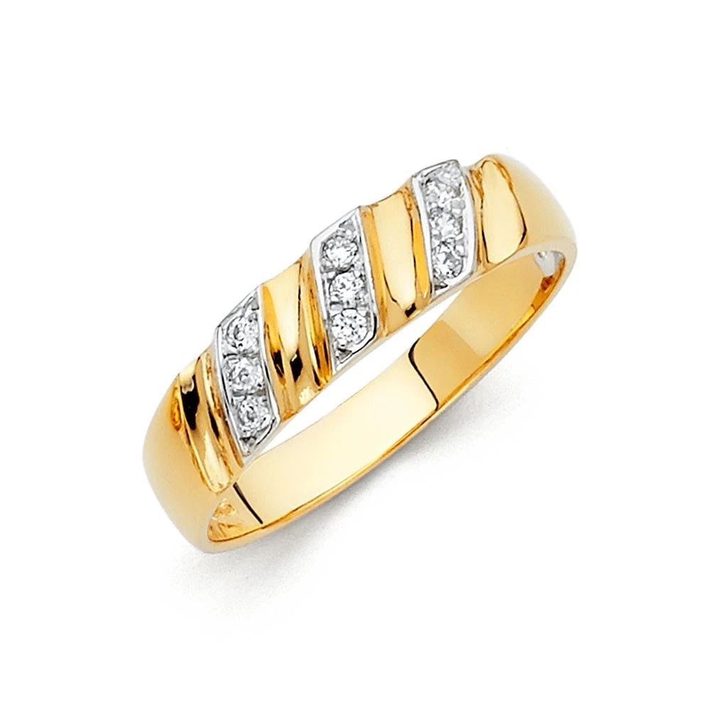 NEW 14K TWO TONE GOLD MEN'S WEDDING BAND - SIZE 10: NEW 14K TWO TONE GOLD MEN'S WEDDING BAND MEN'S WEDDING BAND NEW 14K TWO TONE GOLD WIDTH: 6 mm Apx. WEIGHT: 3.68 g