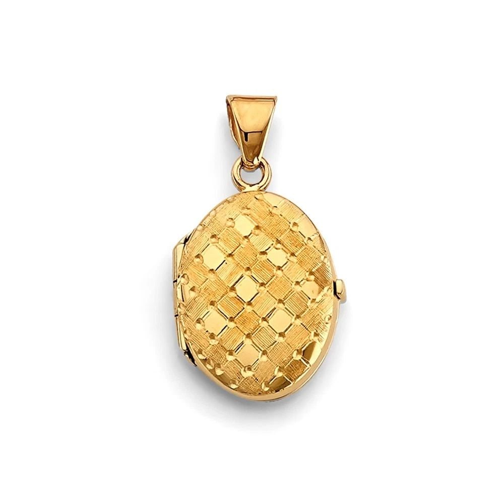 NEW 14K YELLOW GOLD OVAL LOCKET PENDANT (1 of 2)