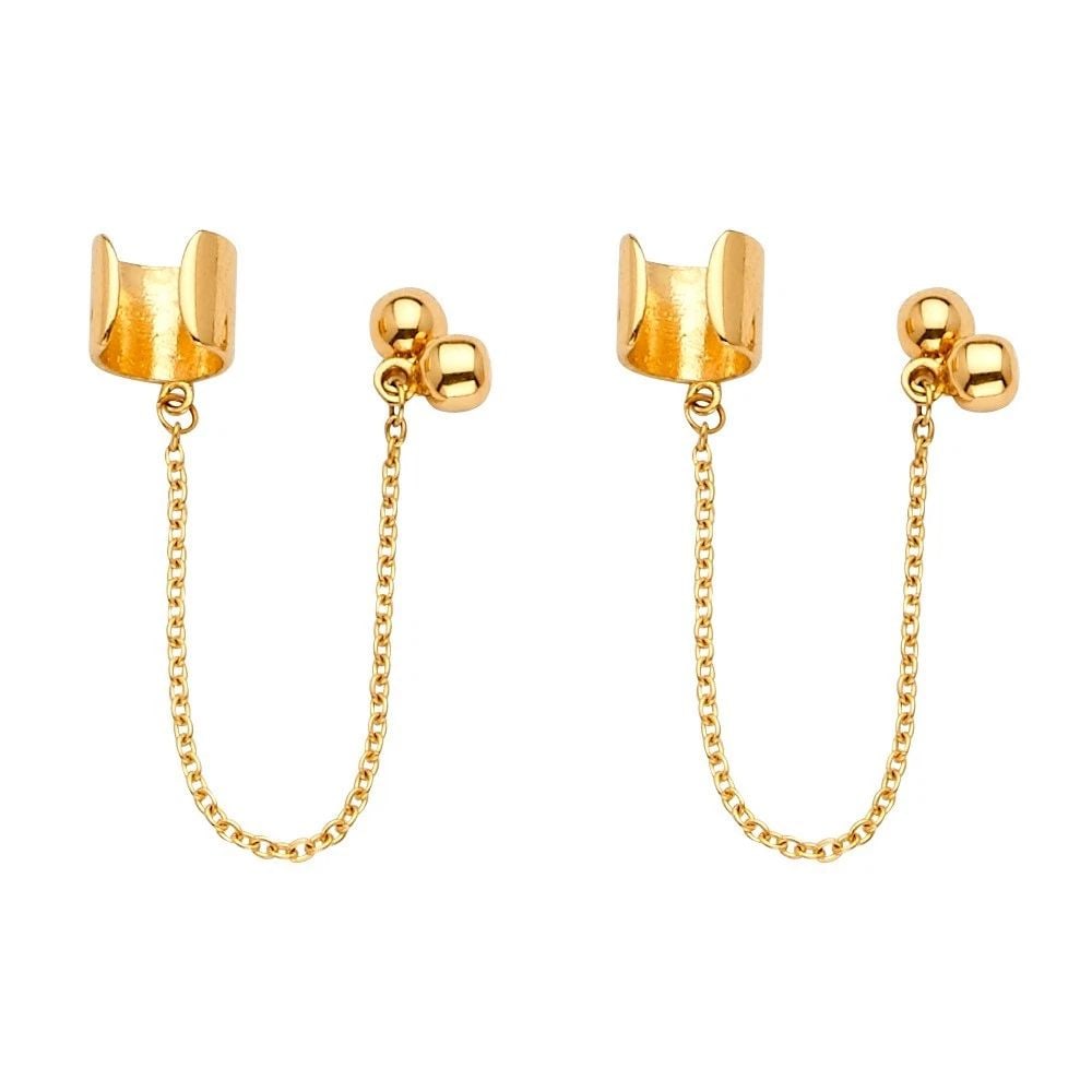 NEW 14K YELLOW GOLD FANCY EARRINGS: NEW 14K YELLOW GOLD FANCY EARRINGS FANCY EARRINGS NEW 14K YELLOW GOLD HEIGHT - 55 mm WIDTH - 6 mm Apx WEIGHT - 2.8 g