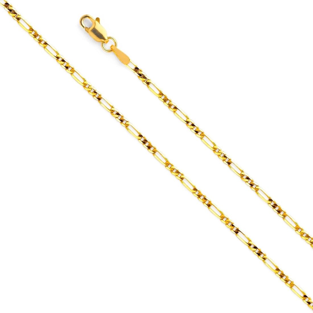 NEW 14K YELLOW GOLD 050(2.0MM) LIGHT FIGARO 3+1 CHAIN: 14K YELLOW GOLD 050(2.0MM) LIGHT FIGARO 3+1 CHAIN 050(2.0MM) LIGHT FIGARO 3+1 CHAIN NEW 14K YELLOW GOLD WIDTH: 2mm AVERAGE Apx WEIGHT: 2.5g