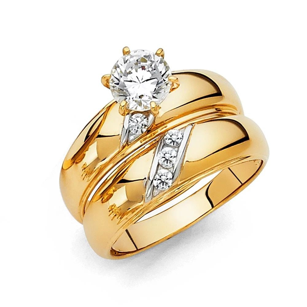 NEW 14K YELLOW GOLD ENGAGEMENT RING - SIZE 10 (1 of 2)
