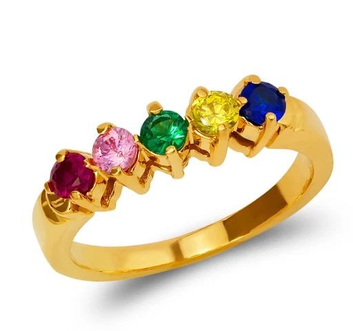 NEW 14K YELLOW GOLD MOTHER'S RING (1 of 2)