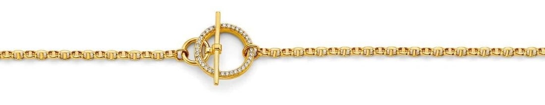 NEW 14K YELLOW GOLD LOCKED MARINER TOGGLE BRACELET (1 of 2)