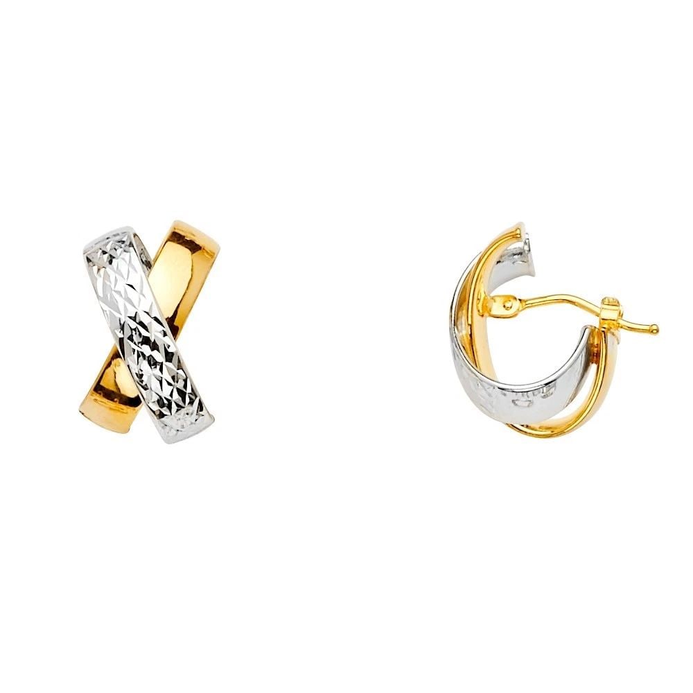 NEW 14K TWO TONE GOLD DC TUBE EXTRA SHAPE OVAL HOLLOW HOOP EARRINGS (13X 18MM): NEW 14K TWO TONE GOLD DC TUBE EXTRA SHAPE OVAL HOLLOW HOOP EARRINGS (13X 18MM) DC TUBE EXTRA SHAPE OVAL HOLLOW HOOP EARRINGS (13X 18MM) NEW 14K TWO TONE GOLD Height : 18 mm Width : 13 mm Weight : 2.6g