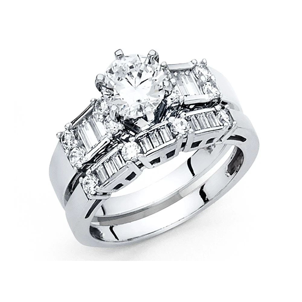 NEW 14K WHITE GOLD ENGAGEMENT RING - SIZE 7: NEW 14K WHITE GOLD ENGAGEMENT RING ENGAGEMENT RING NEW 14K WHITE GOLD WIDTH: 3, 4 mm Apx. WEIGHT: 3.5g