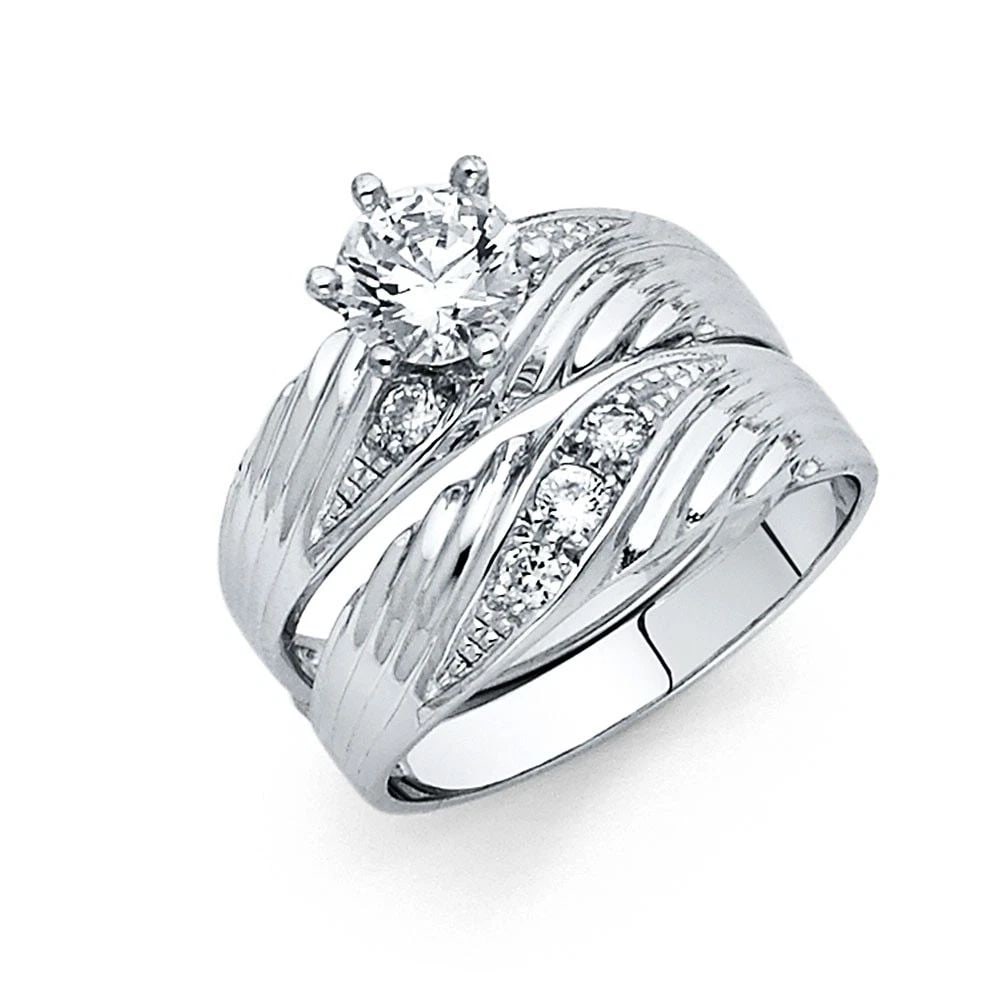 NEW 14K WHITE GOLD ENGAGEMENT RING - SIZE 7: NEW 14K WHITE GOLD ENGAGEMENT RING ENGAGEMENT RING NEW 14K WHITE GOLD WIDTH: 4 mm Apx. WEIGHT: 3.5g