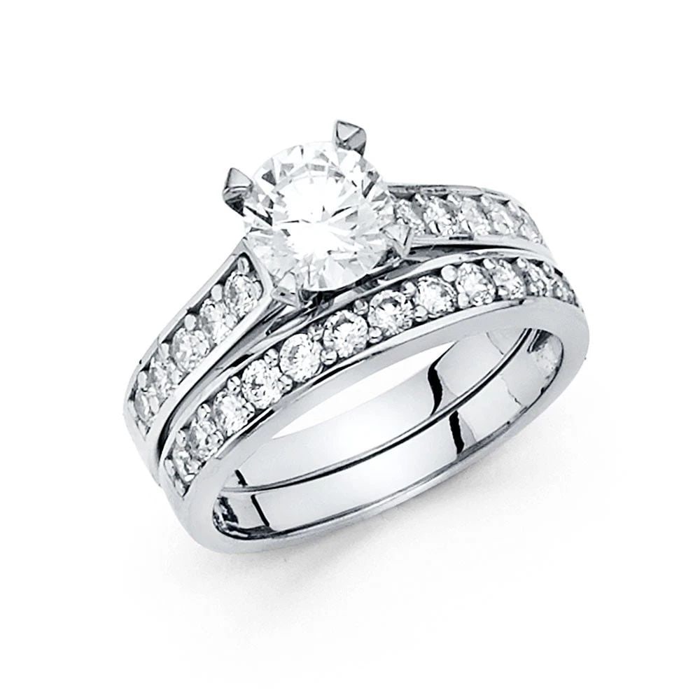 NEW 14K WHITE GOLD ENGAGEMENT RING - SIZE 7: NEW 14K WHITE GOLD ENGAGEMENT RING ENGAGEMENT RING NEW 14K WHITE GOLD WIDTH : 4 mm WEIGHT : 3.4g