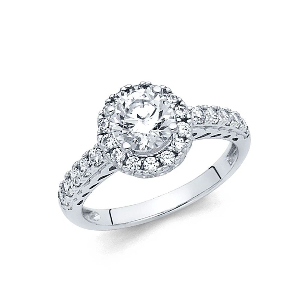 NEW 14K WHITE GOLD ENGAGEMENT RING - SIZE 7 (1 of 2)