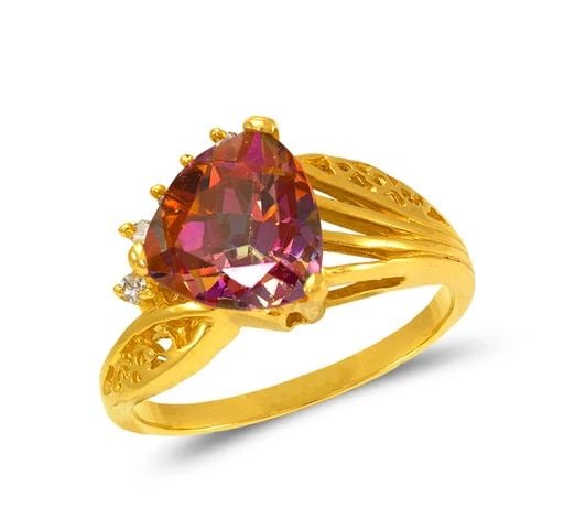 NEW 14K YELLOW GOLD LADIES MYSTIC RING (1 of 2)