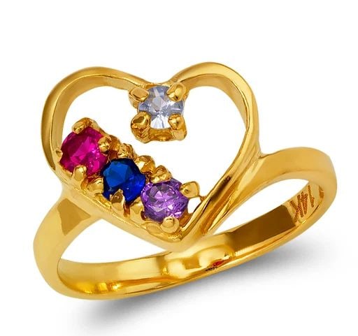 NEW 14K YELLOW GOLD MOTHER'S RING (1 of 2)