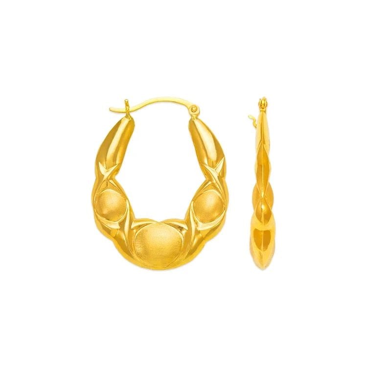 NEW 14K YELLOW GOLD HOLLOW SHRIMP HOOP EARRINGS: NEW 14K YELLOW GOLD HOLLOW SHRIMP HOOP EARRINGS HOLLOW SHRIMP HOOP EARRINGS NEW 14K YELLOW GOLD Width: Approx. 27mm Apx WEIGHT: 3.4g