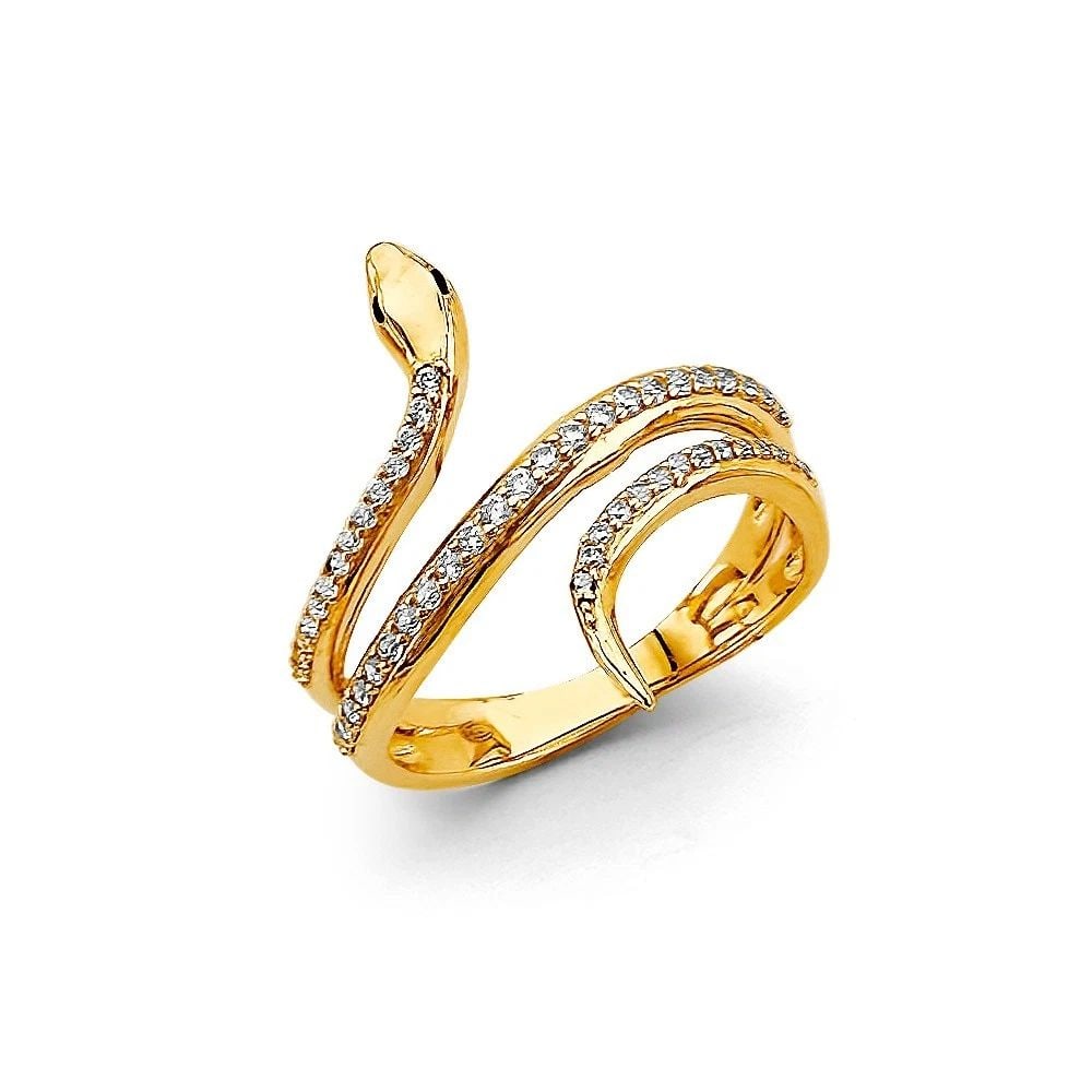 NEW 14K YELLOW GOLD SNAKE RING-SIZE 7 (1 of 2)