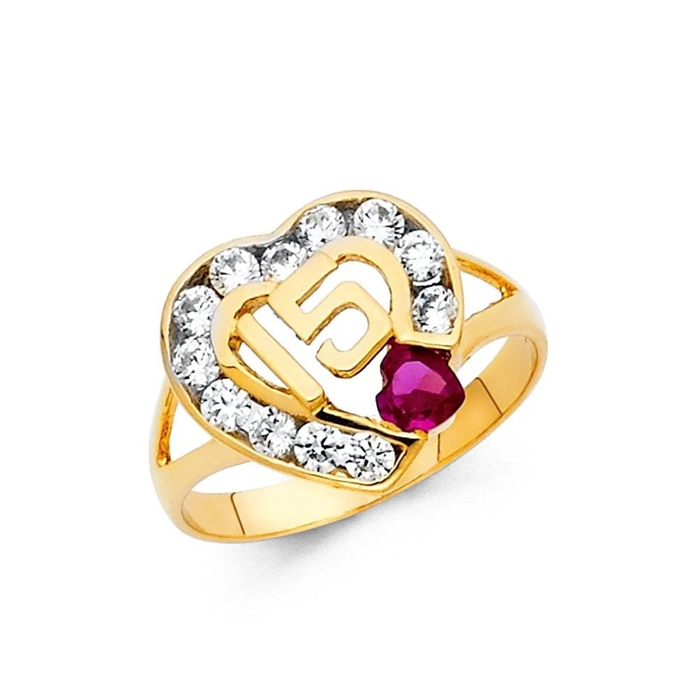 NEW 14K 15 YEARS RING - SIZE 7 (1 of 2)