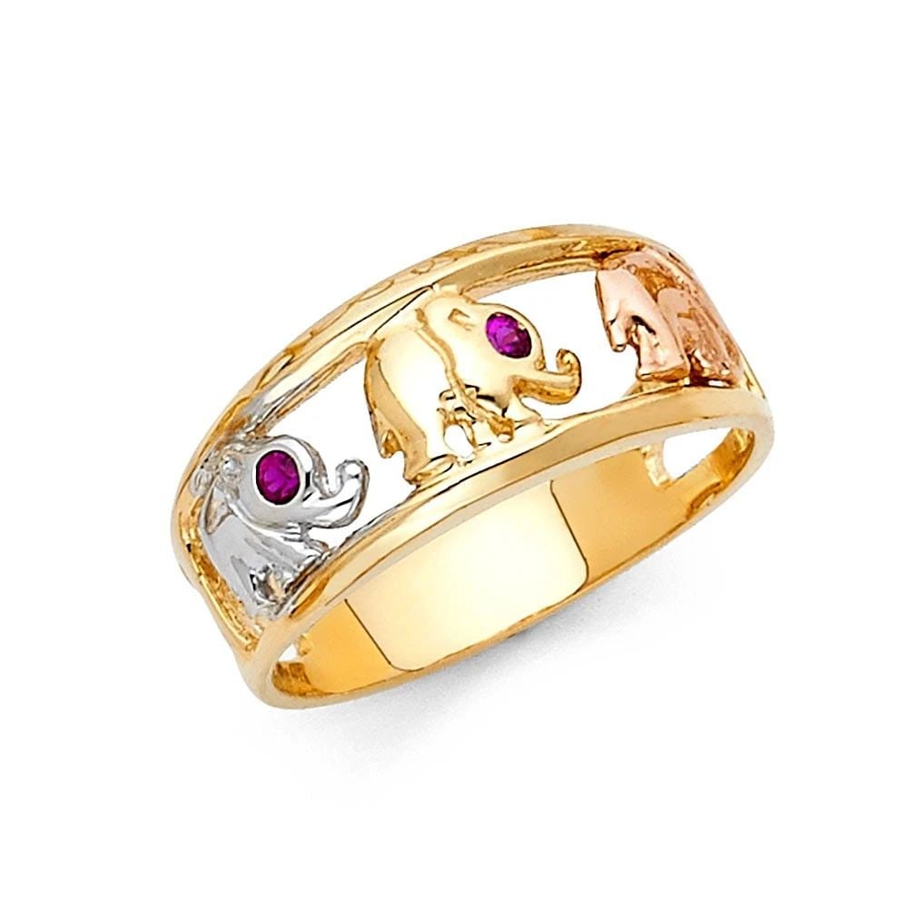 NEW 14K TRI COLOR GOLD LUCKY RING - SIZE 7: NEW 14K TRI COLOR GOLD LUCKY RING LUCKY RING NEW 14K TRI COLOR GOLD WIDTH : 8 mm WEIGHT : 3.4g