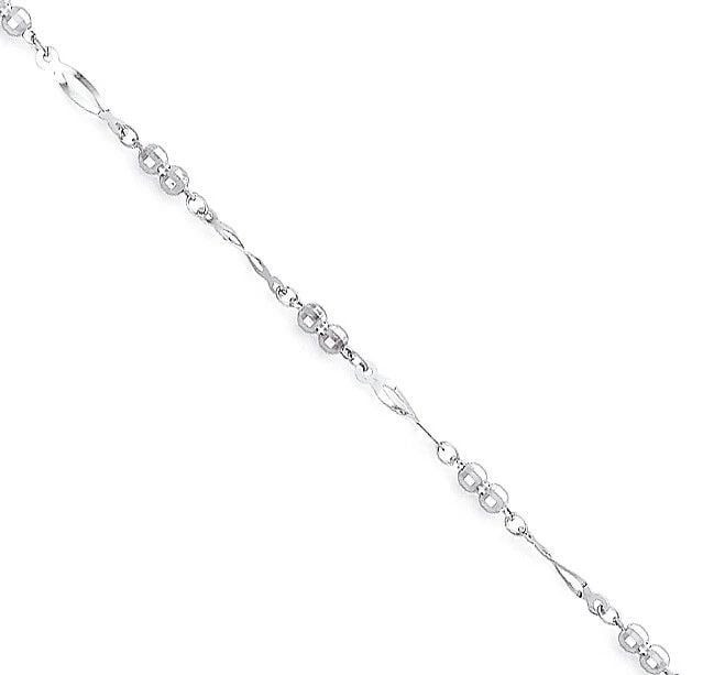 NEW 14K WHITE GOLD CHARM LIGHT ANKLET (1 of 2)