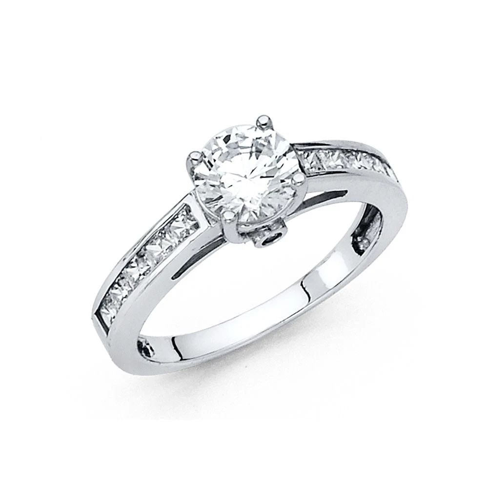 NEW 14K WHITE GOLD ENGAGEMENT RING - SIZE 7 (1 of 2)