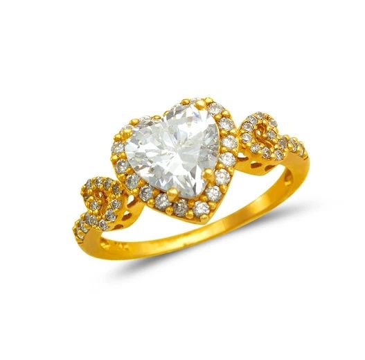 NEW 14K YELLOW GOLD LADIES FANCY HEART HALO SOLITAIRE RING: NEW 14K YELLOW GOLD LADIES FANCY HEART HALO SOLITAIRE RING LADIES FANCY HEART HALO SOLITAIRE RING NEW 14K YELLOW GOLD Apx. SIZE: 11mm Apx. WEIGHT: 3.3g