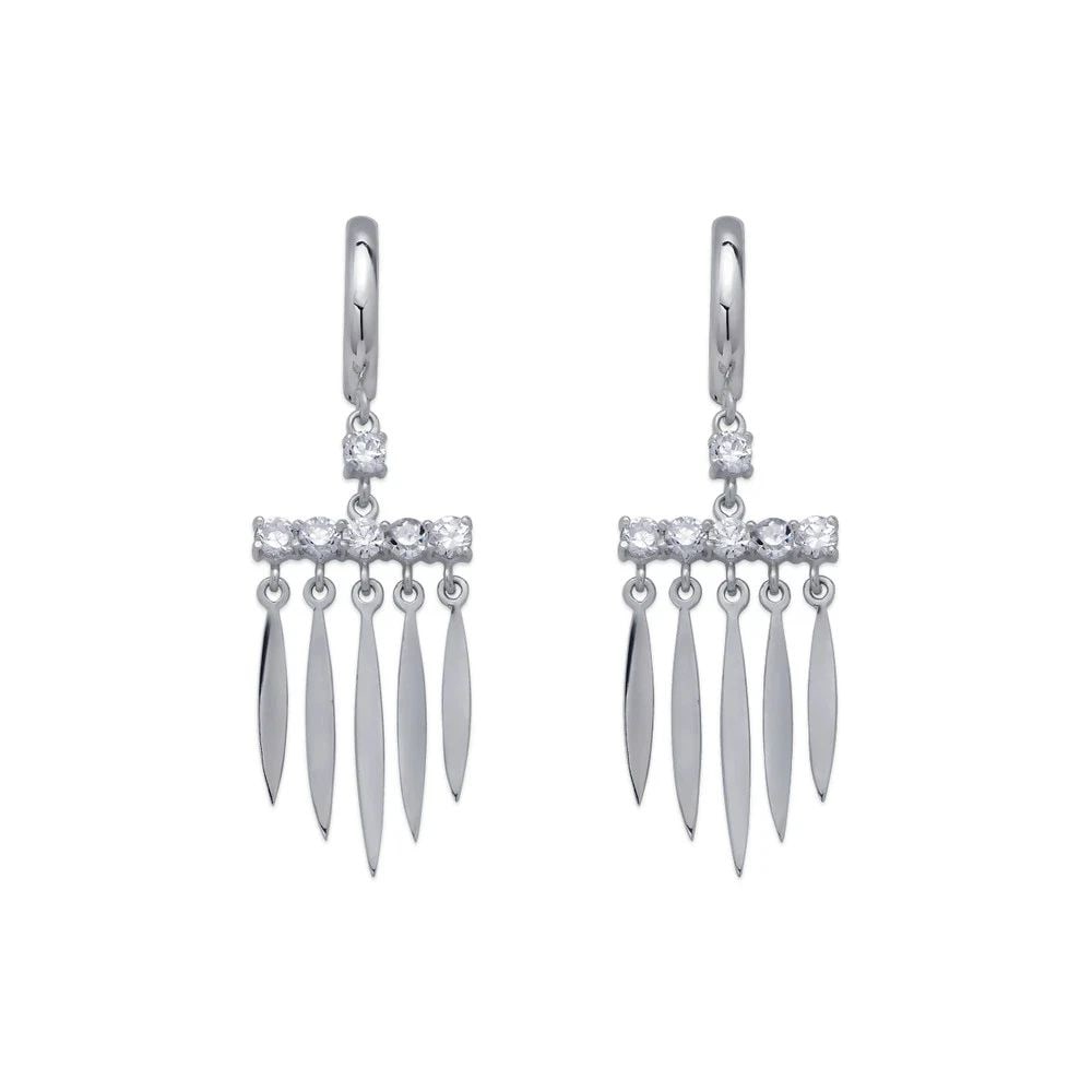NEW 14K WHITE GOLD FANCY CHANDELIER EARRINGS: NEW 14K WHITE GOLD FANCY CHANDELIER EARRINGS FANCY CHANDELIER EARRINGS NEW 14K WHITE GOLD Width: Approx. 12x40mm Apx WEIGHT: 3.3g