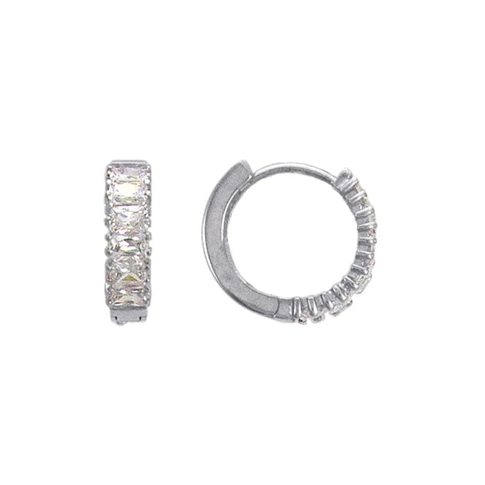 NEW 14K WHITE GOLD 16MM FANCY HUGGIE EARRINGS: NEW 14K WHITE GOLD 16MM FANCY HUGGIE EARRINGS 16MM FANCY HUGGIE EARRINGS NEW 14K WHITE GOLD Width: Approx. 4x16mm Apx WEIGHT: 3.3g