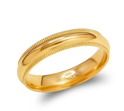 NEW 14K YELLOW GOLD MILLIGRAIN WEDDING BAND 4MM: NEW 14K YELLOW GOLD MILLIGRAIN WEDDING BAND 4MM MILLIGRAIN WEDDING BAND 4MM NEW 14K Yellow GOLD SIZE Apx: 4mm 3.3g