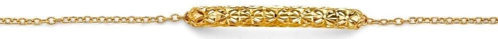 NEW 14K YELLOW GOLD CENTER DC ID BRACELET (1 of 2)